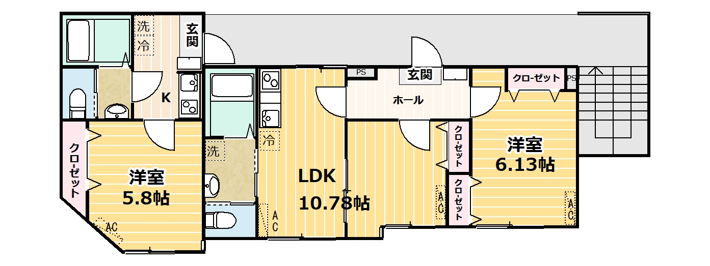 レグレス レグレス　2、3階間取り