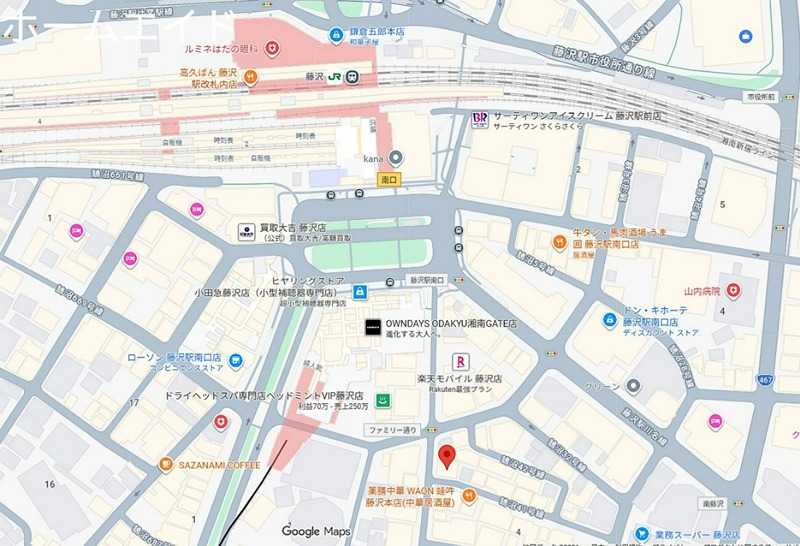 平本ビル 地図　ファミリー通りに面しています